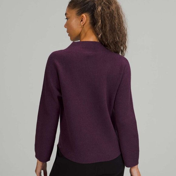 Lululemon Boxy Cotton-Blend Sweater Heathered Vintage Plum | XS/S - Picture 2 of 8